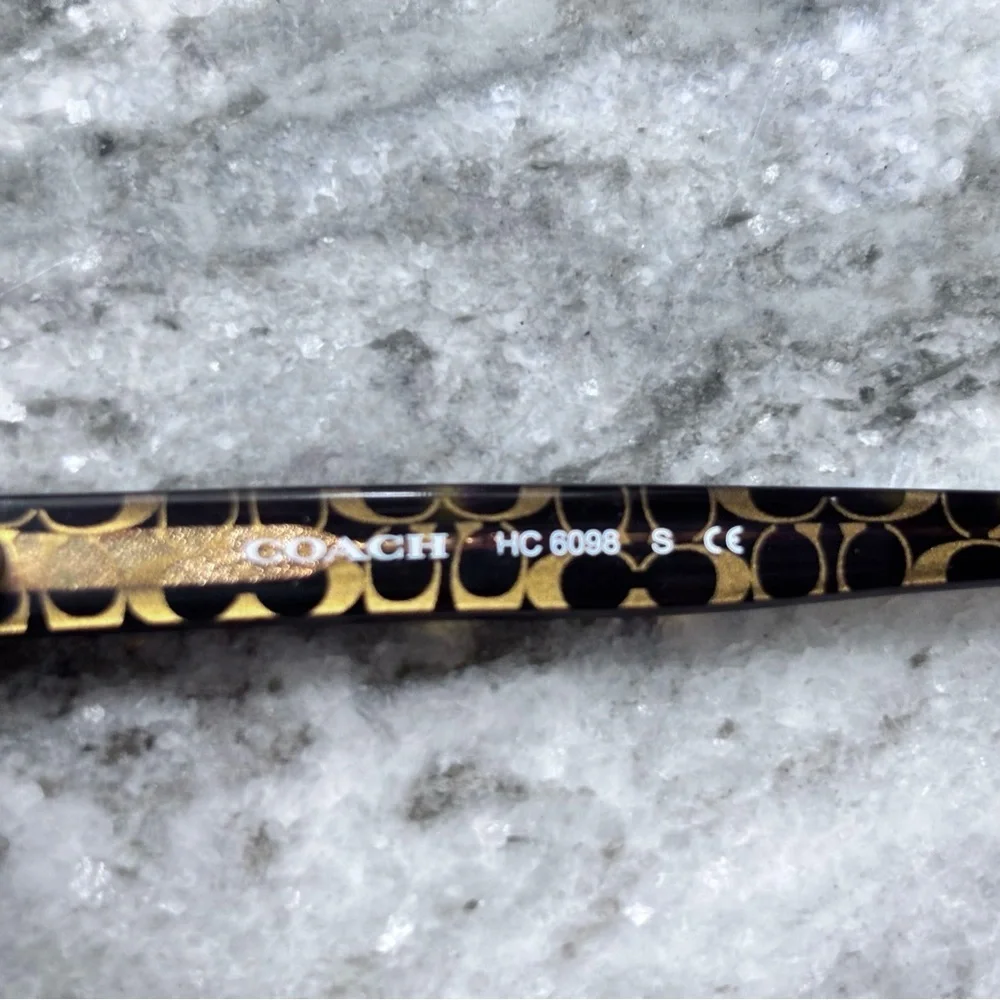 Coach Women's Multicolor Patterned Optical Glasses with Gold Accents